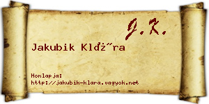 Jakubik Klára névjegykártya