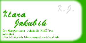 klara jakubik business card